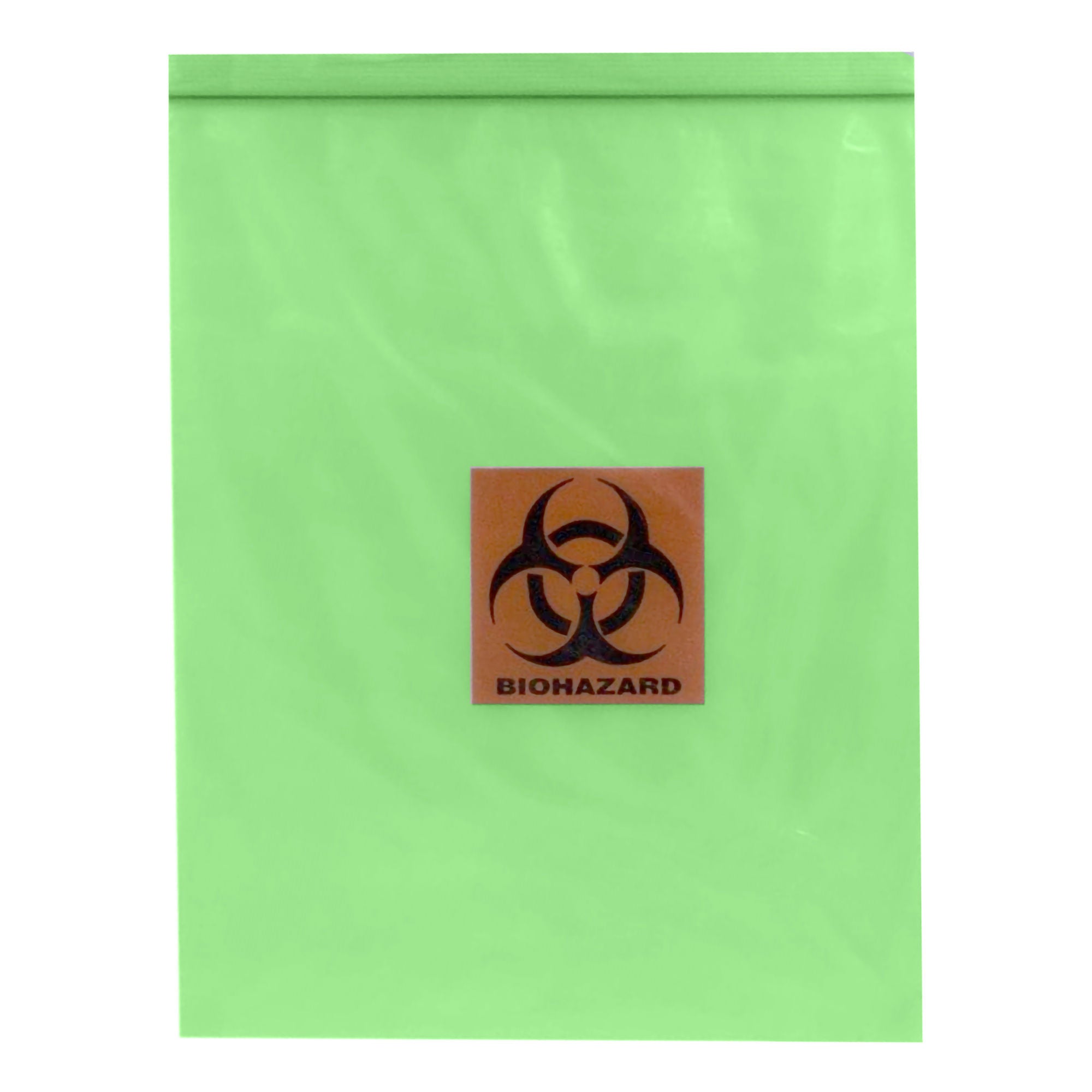 Specimen Transport Bag, Zip Closure, Green Tinted, 12 x 15 Inch