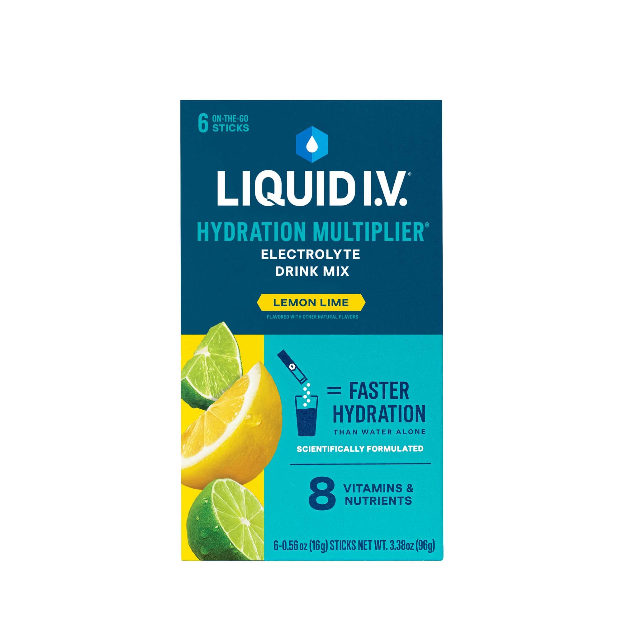 Liquid I.V. Hydration Multiplier Electrolyte Drink Mix, Lemon Lime