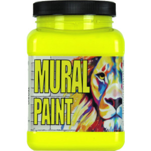 Mural Paint, Pint, Techno Yellow (Neon)