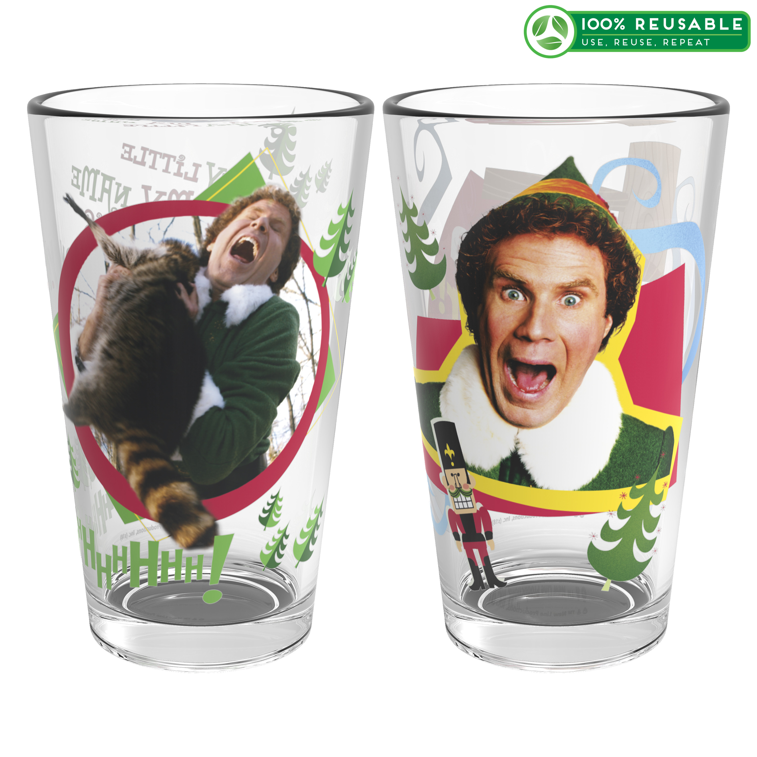 Christmas Glassware 16 ounce Pint Glasses, Elf, 2-piece set slideshow image 1 Christmas Glassware 16 ounce Pint Glasses, Elf, 2-piece set slideshow image 1