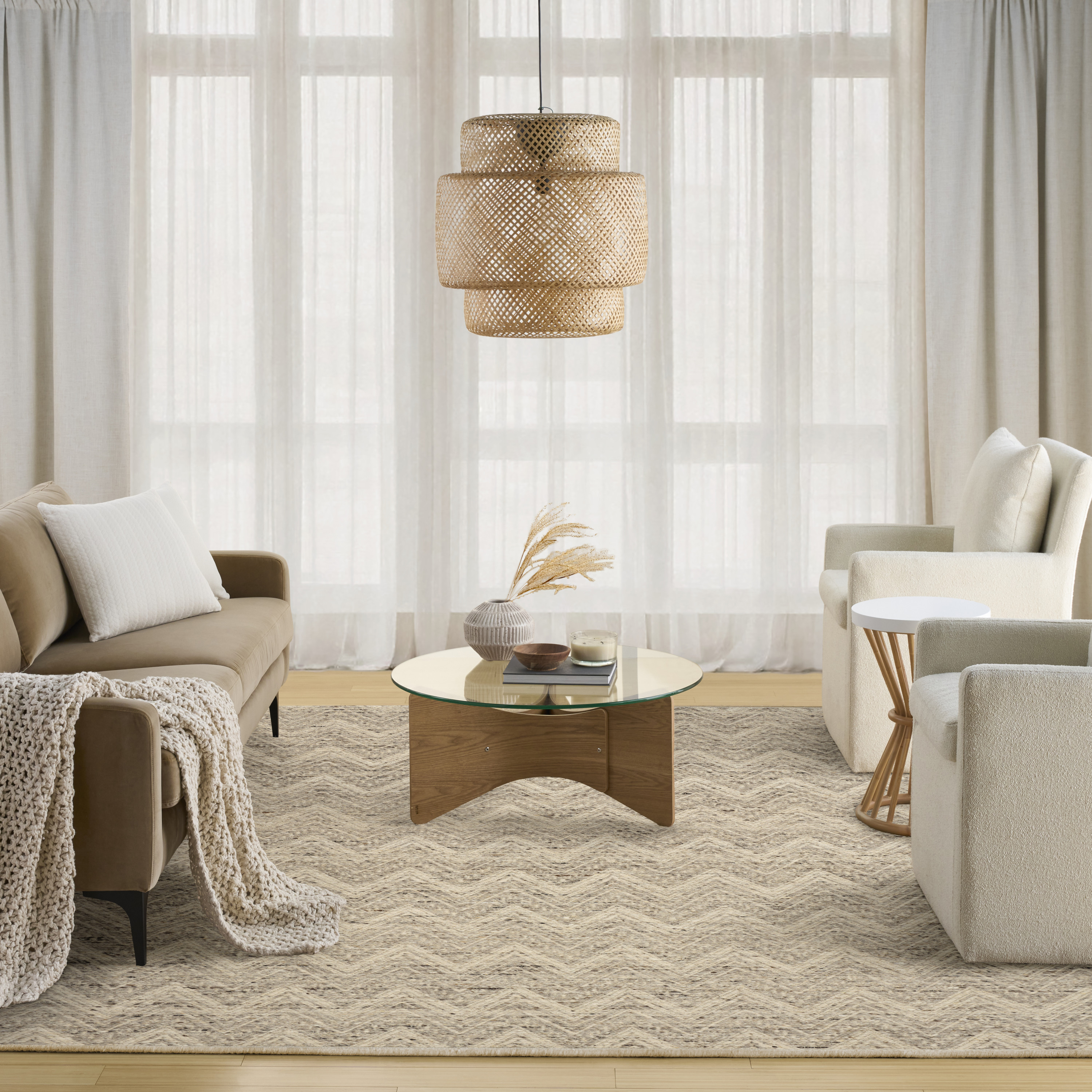 DKNY Pure Purl 7'9" x 9'9" Grey Ivory Modern Indoor Rug