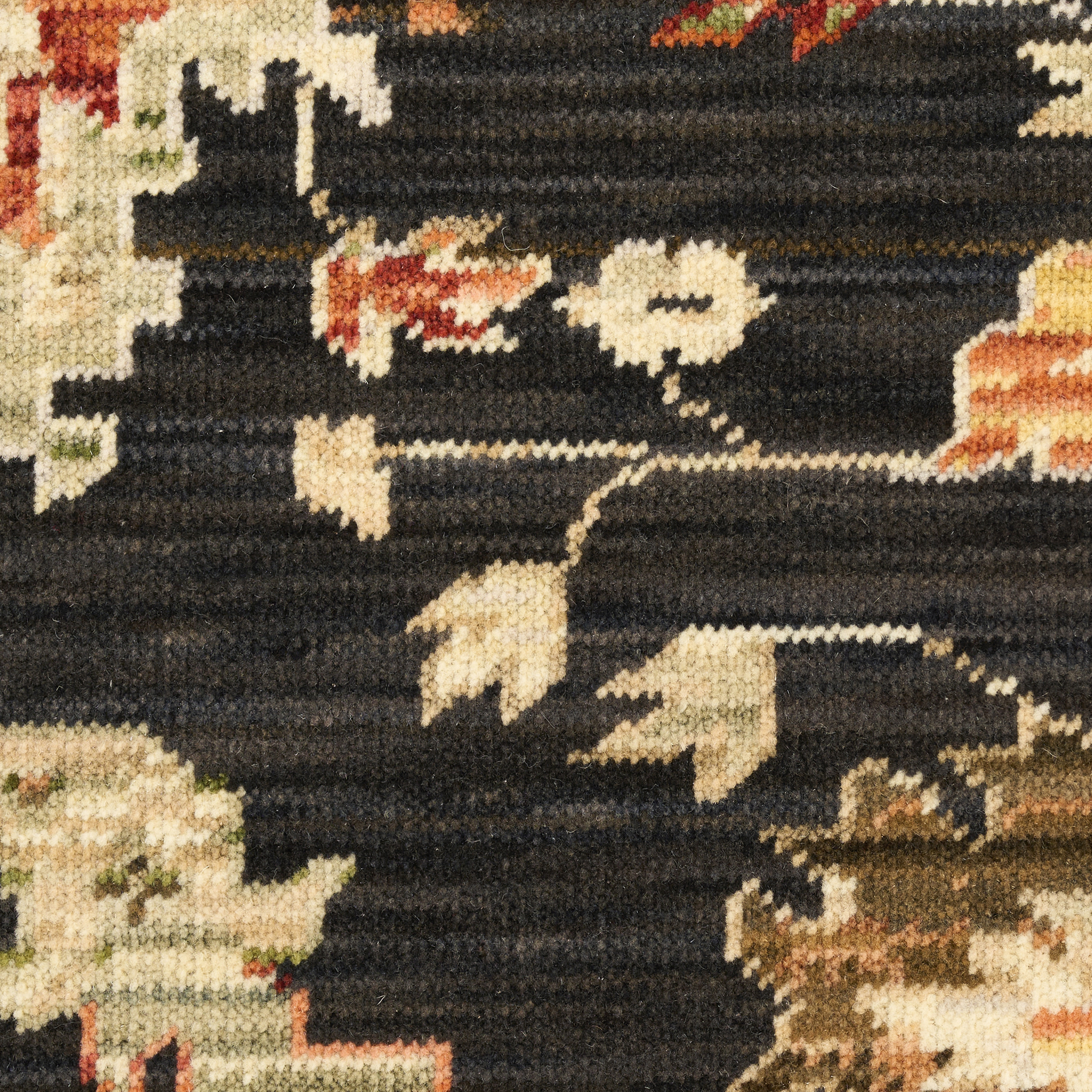 Nourison Antique Bloom 2'4" x 12' Black Vintage Indoor Rug