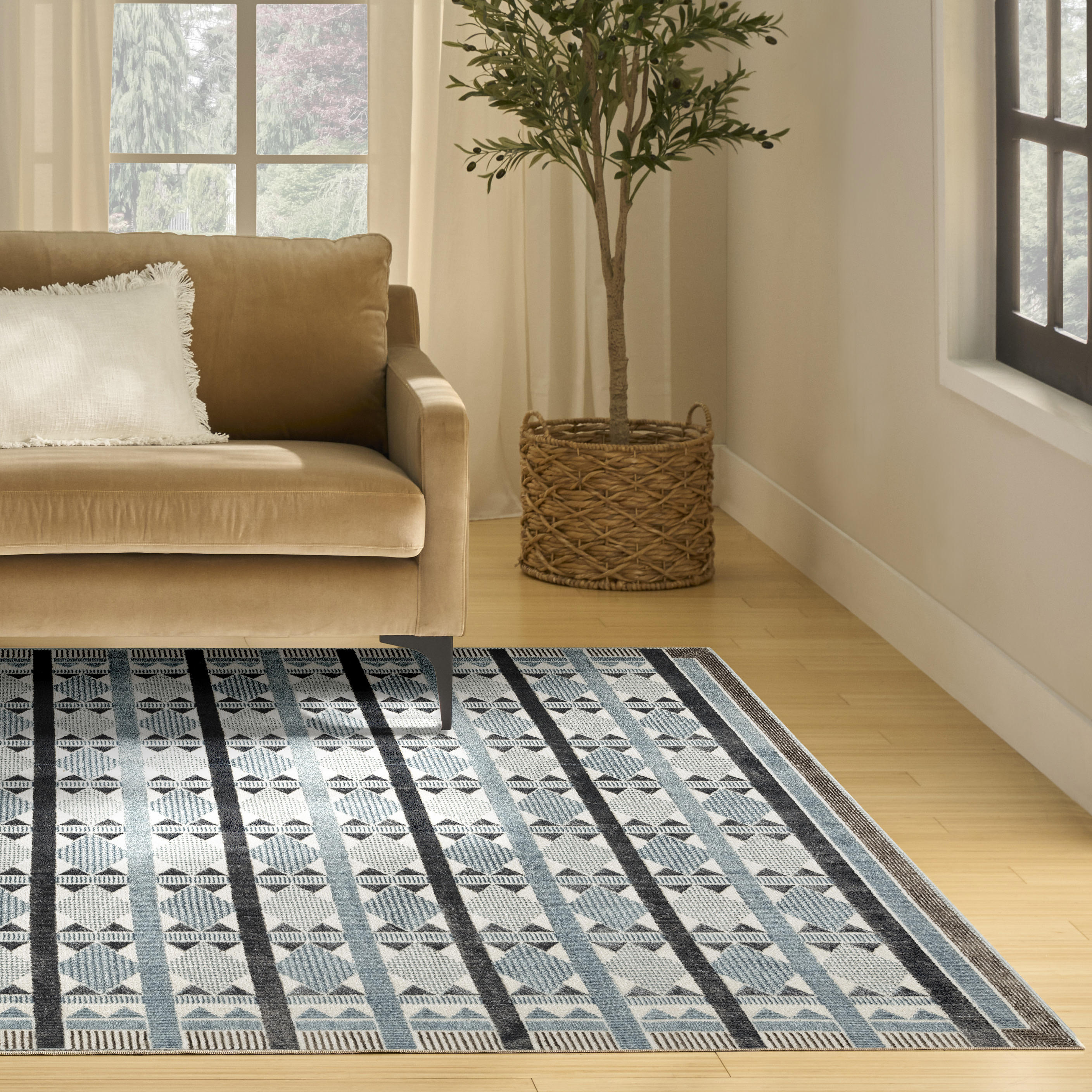 Nourison Nordic 8' x 10' Blue Modern Indoor Rug