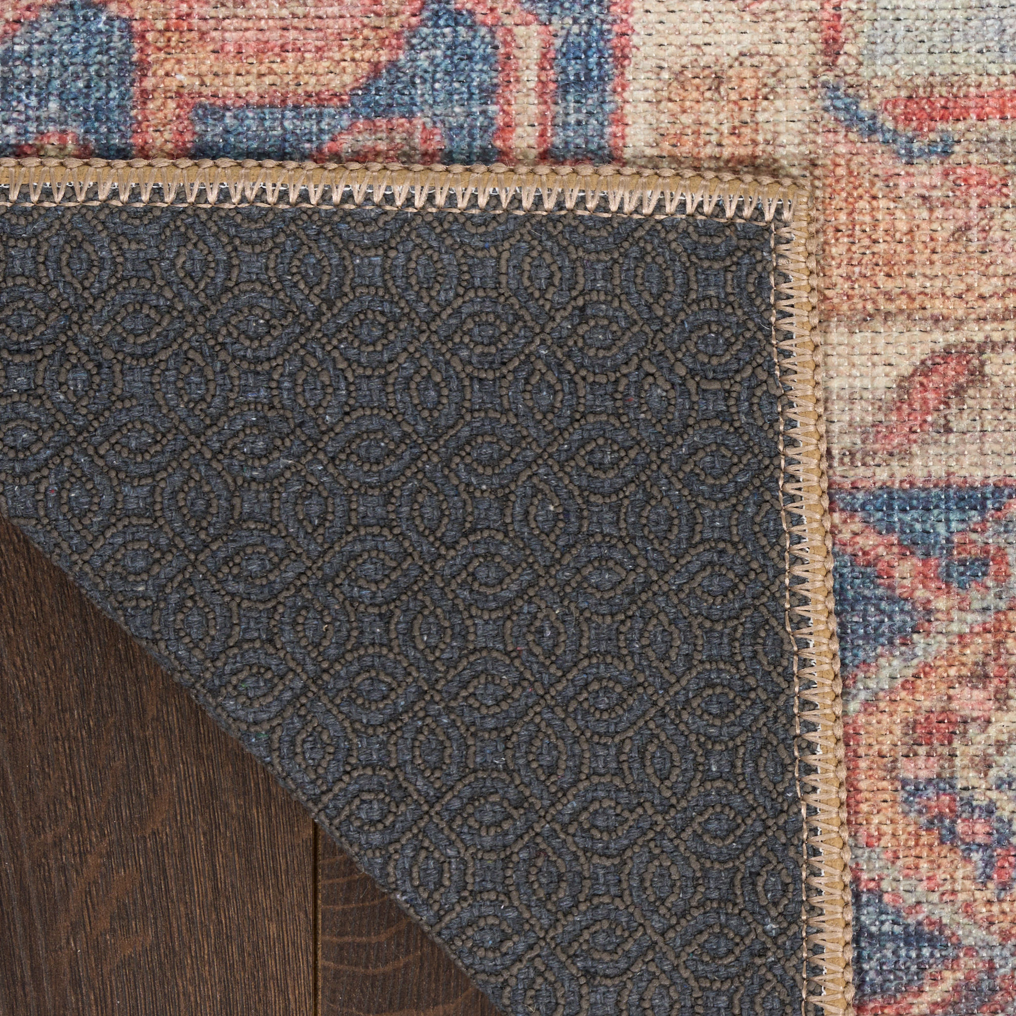 Nourison Vintage Washables 4' x 6' Blue Coral Vintage Indoor Rug