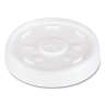 Dart, Plastic Lids, Fits 12 oz to 24 oz Hot/Cold Foam Cups, Straw-Slot Lid, White