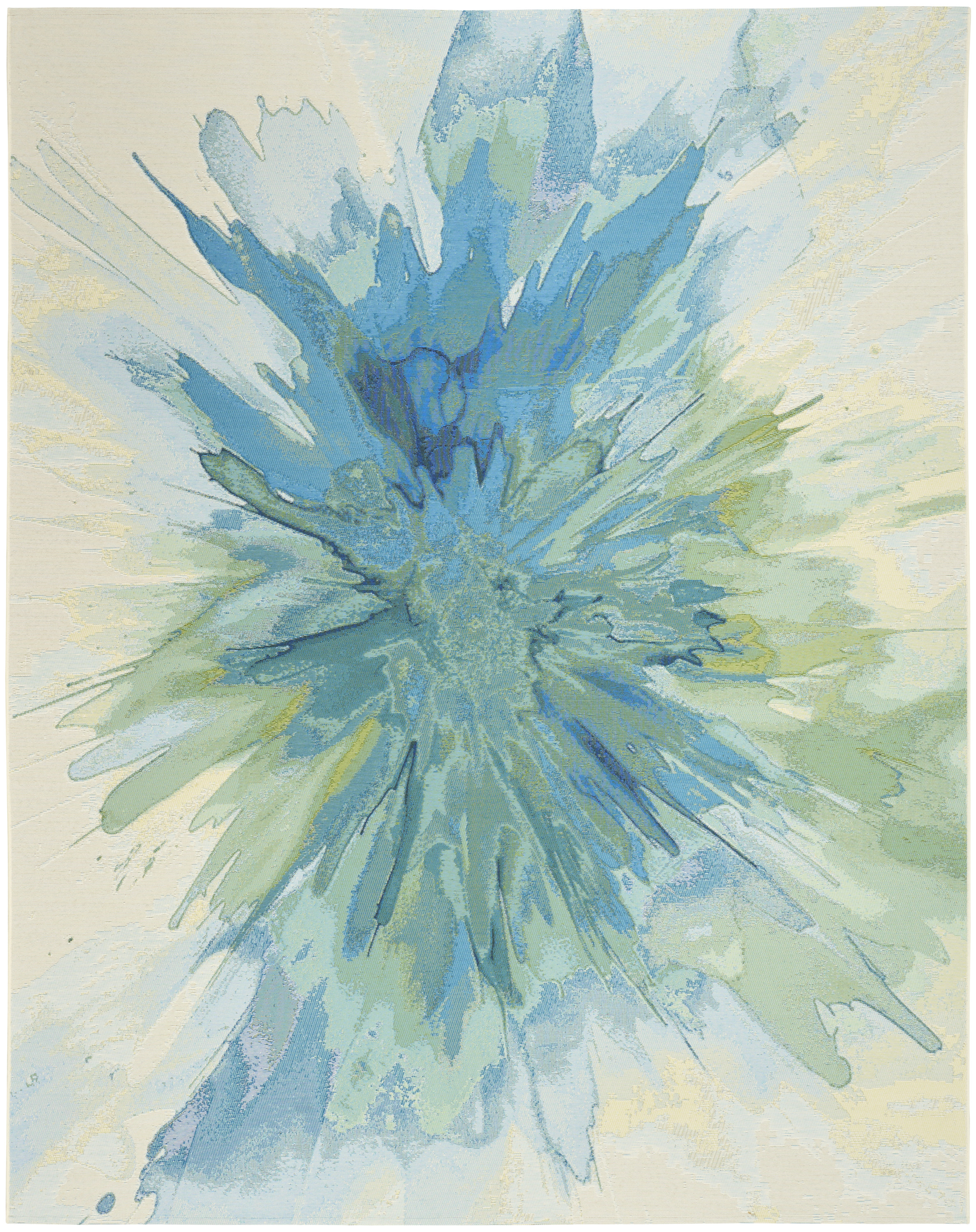 Nourison Color Splash 7'10" x 9'10" Ivory Blue Modern Rug