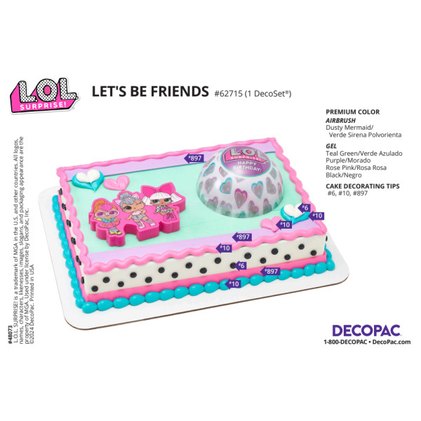L.O.L. Surprise!™ Let's Be Friends Cake Decorating Instruction Card