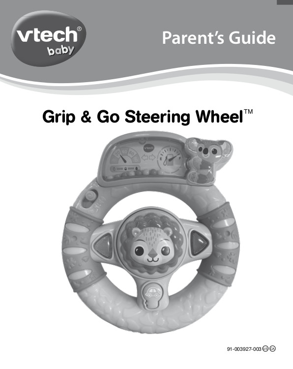 VTech Grip and Go Steering Wheel Interactive Driving Toy for Babies