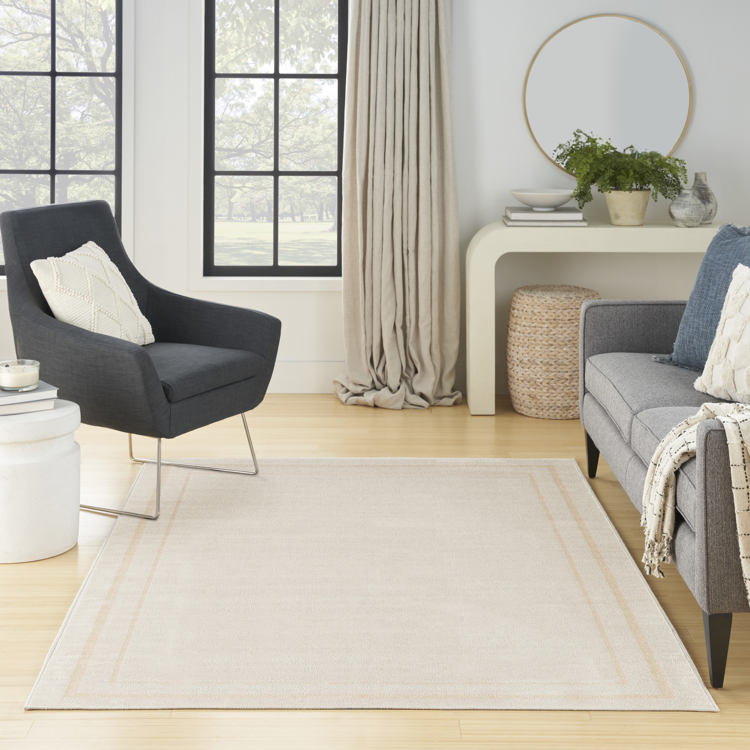 Nourison Nourison Essentials 5' x 7' Ivory Gold Contemporary Rug