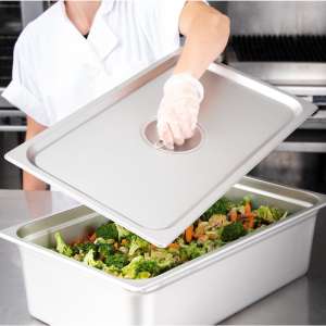 Carlisle, DuraPan, Steam Table Hotel Pan Handled Cover Full-Size, Chrome