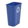 Rubbermaid Commercial, 10.25 gal, Resin, Blue, Rectangle, Receptacle