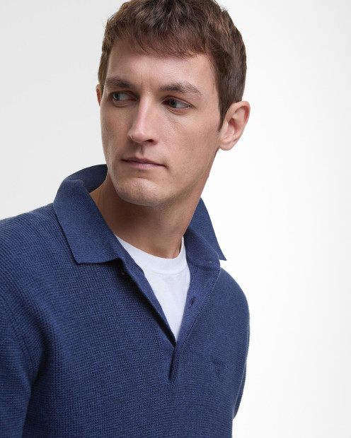 Holt Knitted Polo Shirt Oceana