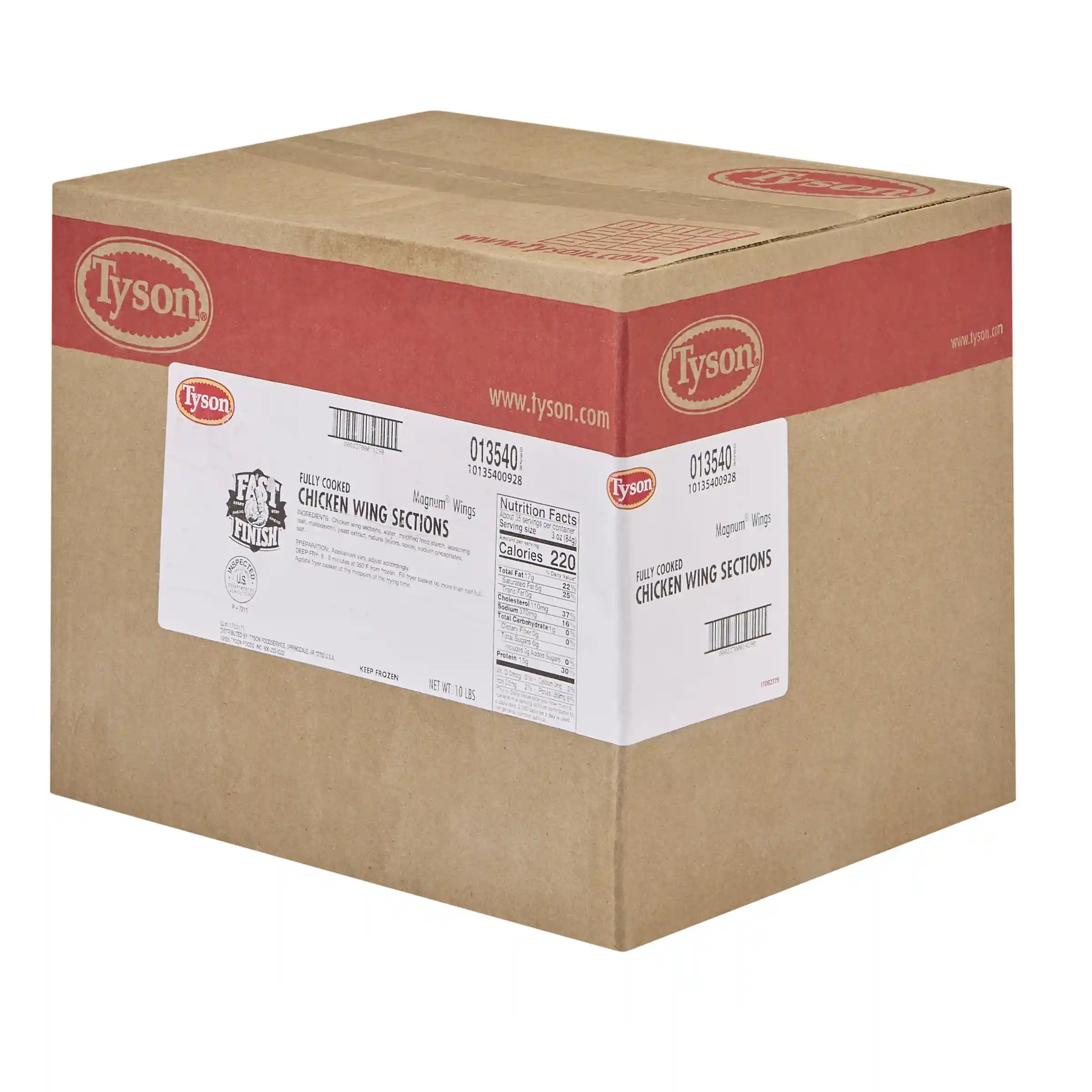 Tyson® Fast Finish® Fully Cooked Coated Bone-In Chicken Wing Sections, Jumbo_image_5
