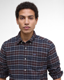Camicia leggermente aderente in tartan Haddington Midnight Oak Tartan