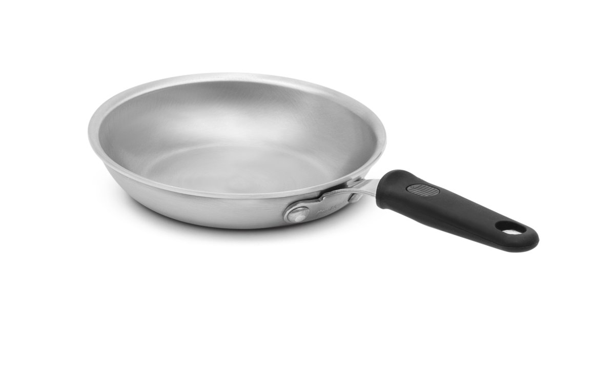 12-inch Wear-Ever® rivetless fry pan in natural finish and silicone handle