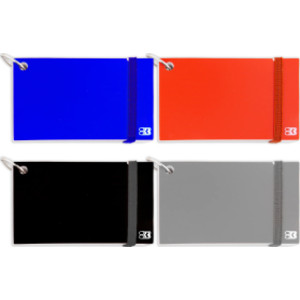 Ruled Index Cards with Ring, Assorted Poly Cover, 3" x 5", White, 100 Count, 1 Each