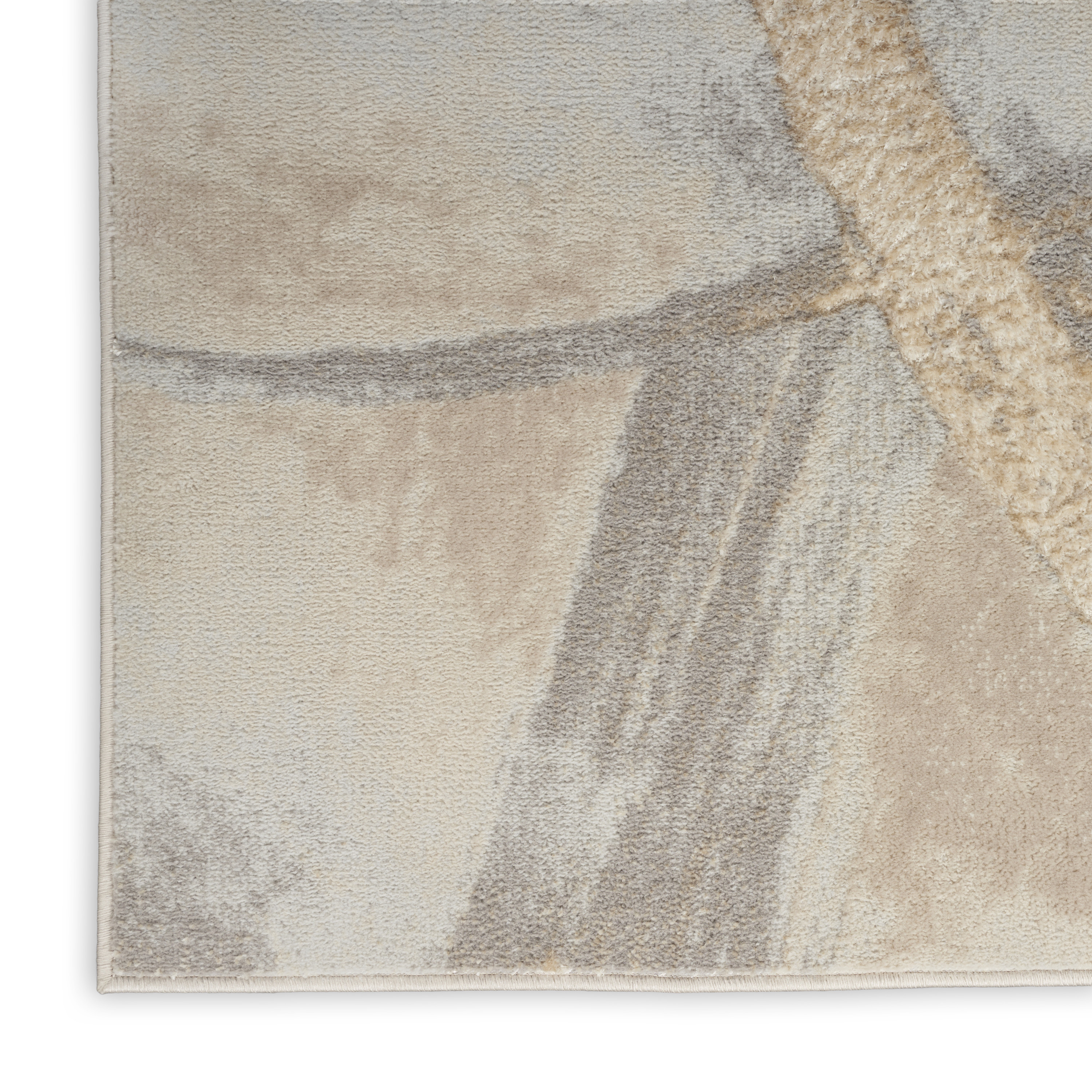 Nourison Splash 2'2" x 10' Beige Grey Modern Indoor Rug