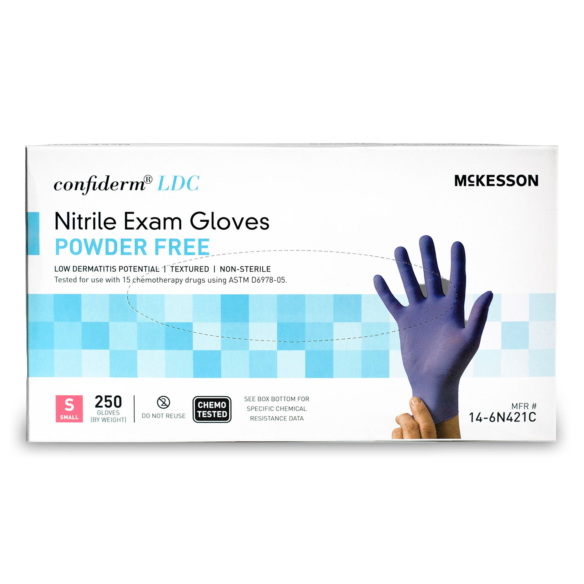 McKesson Confiderm® 6.8C Nitrile Exam Glove, Small, Blue
