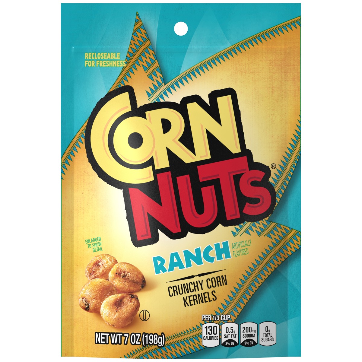 CORN NUTS Ranch Crunchy Corn Kernels Snack, 7 oz. Resealable Package . A1N1 - Front No Plunge In Package (Low Res)