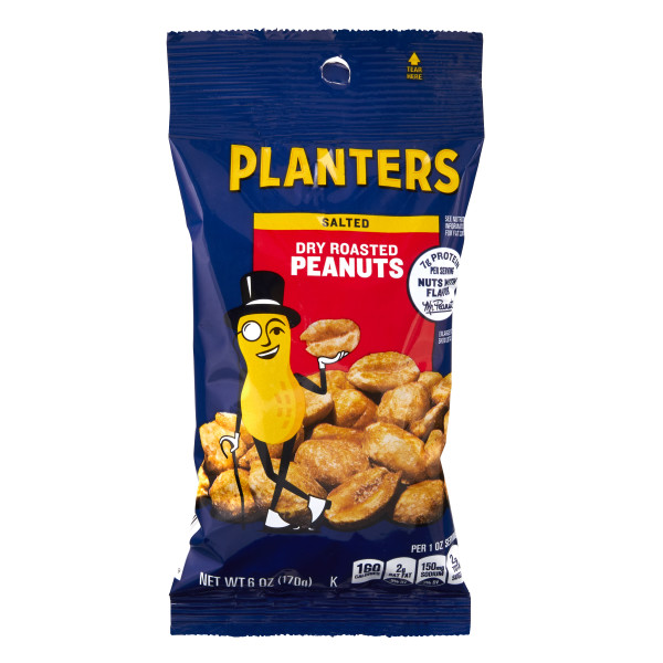 PLANTERS(r) Dry Roast Peanuts Big Bag 12/6oz . C1CB - Front Center Inner Pack (Hi Res)