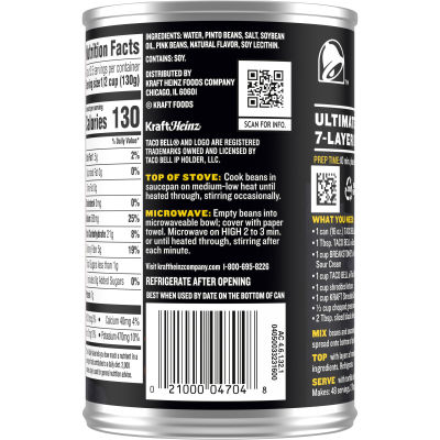 Taco Bell Original Refried Beans, 16 oz Can