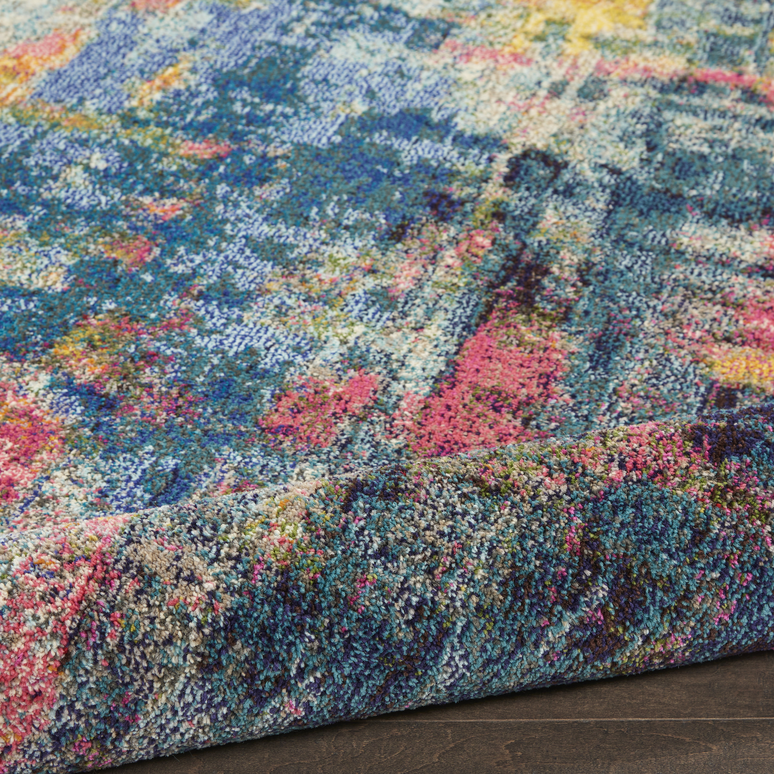 Nourison Celestial 2' x 6' Blue Yellow Modern & Contemporary Indoor Rug