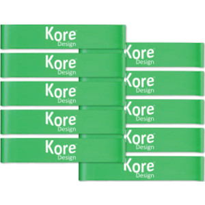 Fidget Kick Bands, Latex, 10" to 16", Green, Pack of 10