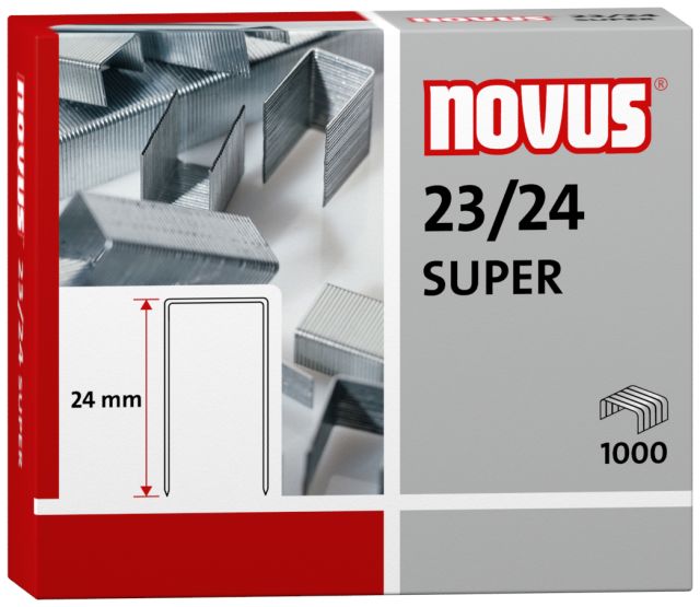 Designed for Novus Staplers, these 23 guage, 24mm length staples ensure smooth, even stapling.