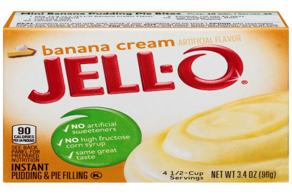 Jell-O Banana Cream Instant Pudding 3.4 oz Box - My Food and Family
