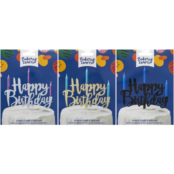 Happy Birthday Assortment Plastic Candle Holder
