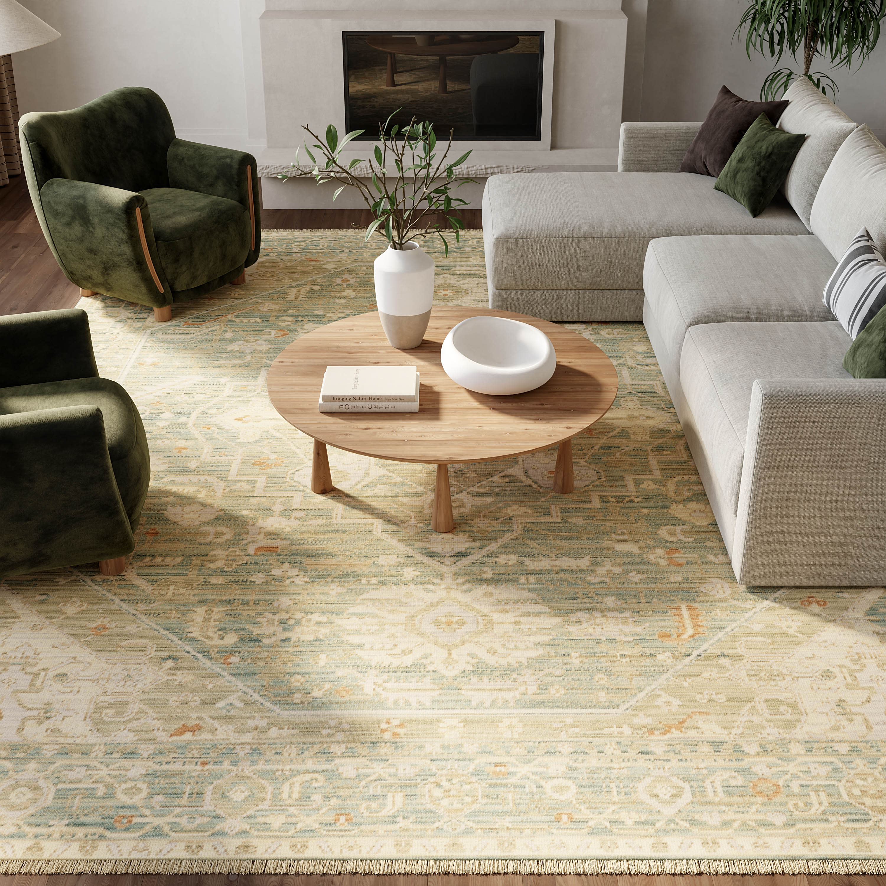 Nourison Antique Bloom 8' x 10' Teal Vintage Indoor Rug