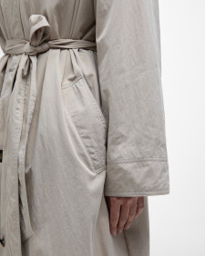 Garbo Showerproof Trench Coat Light Sand/Rosemary Tartan
