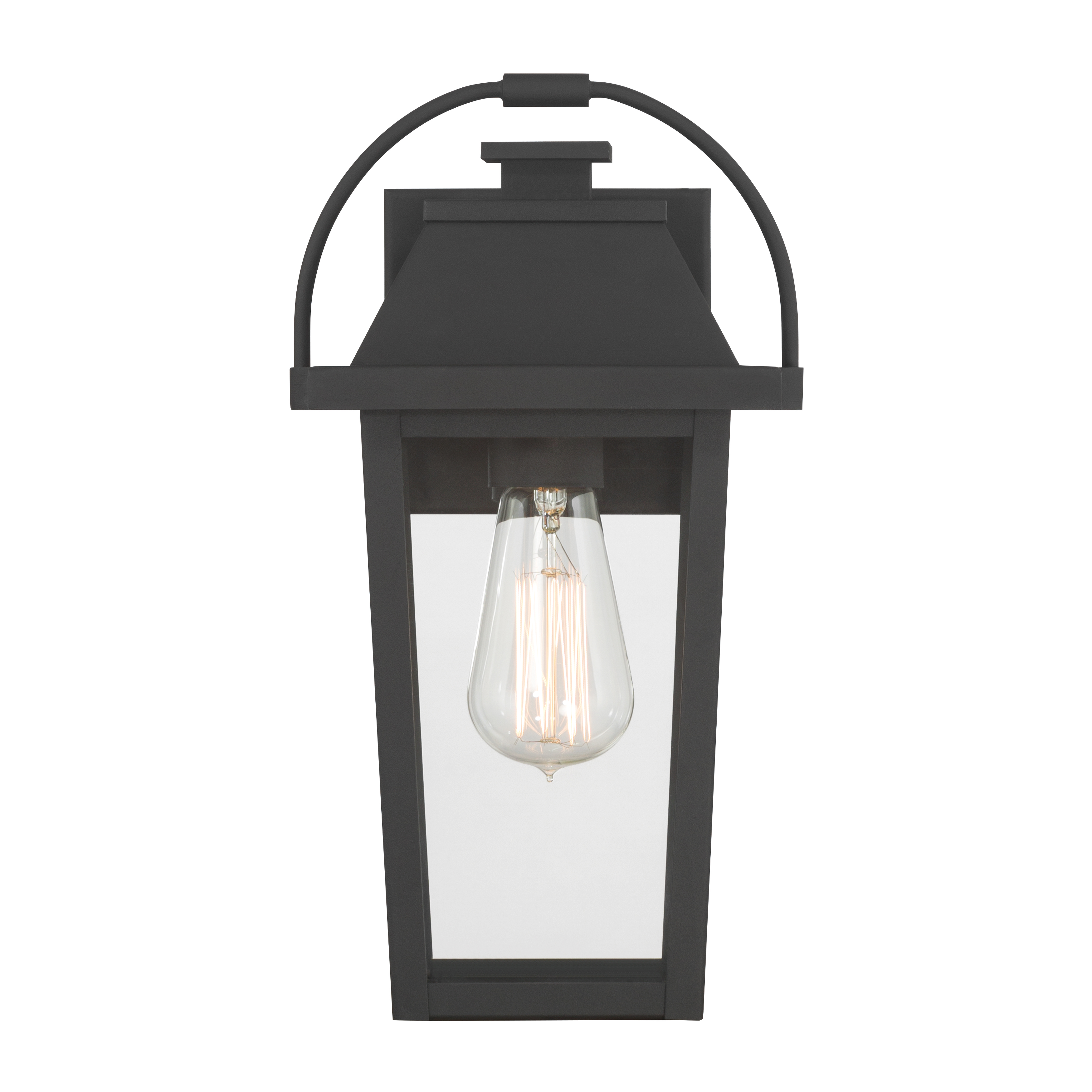 1-Light Outdoor Wall Lantern - Sand Coal Black with Clear Glass - alternate view