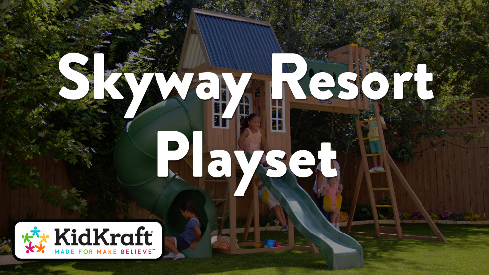 KidKraft Skyway Resort Wooden Outdoor Swing Set - image 2 of 9