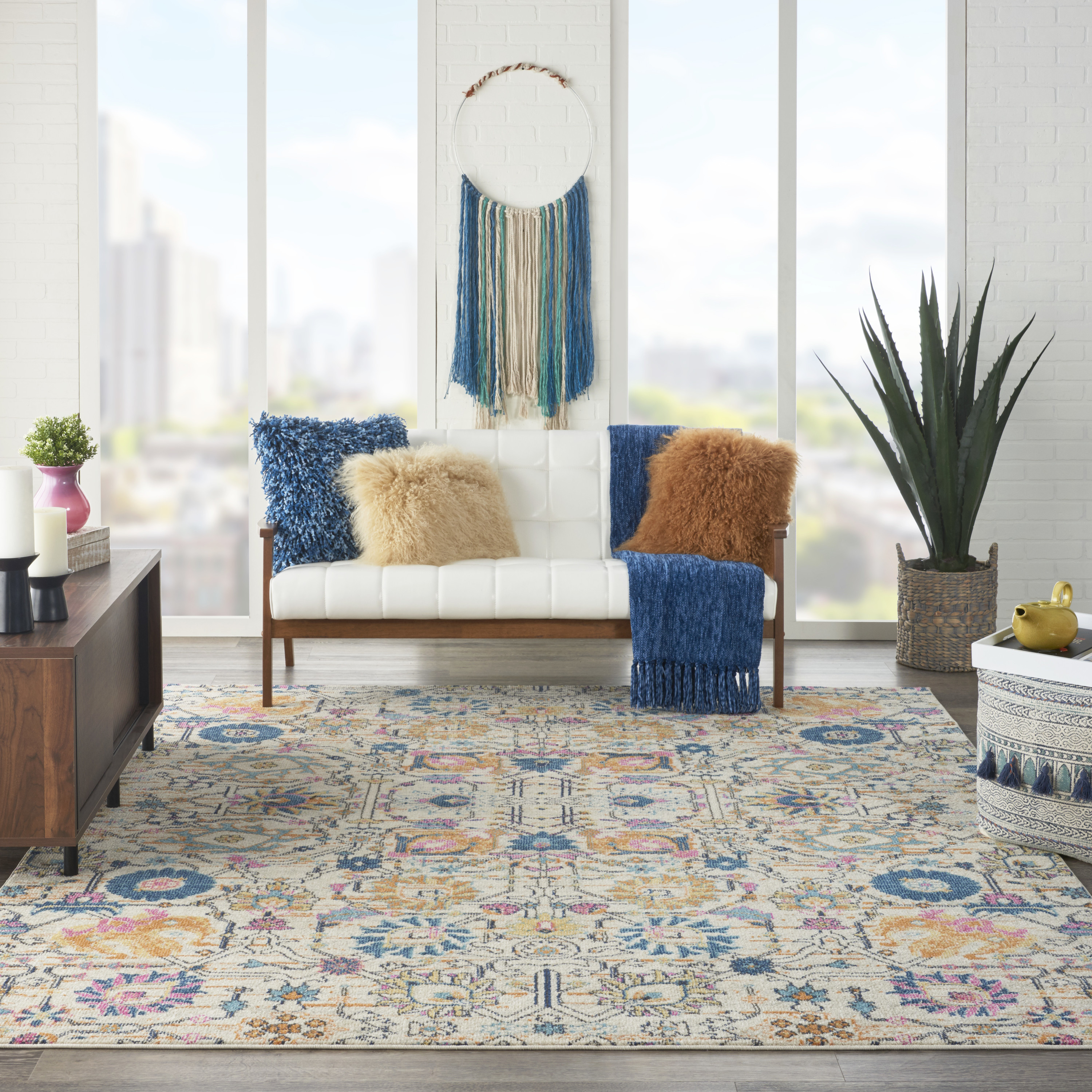 Nourison Passion 9' x 12' Ivory Multicolor Bohemian Indoor Rug