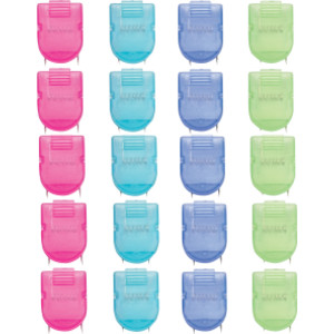 Wall Clips For Fabric Panels, Cool Colors, 40 Sheet Capacity, Pack of 20