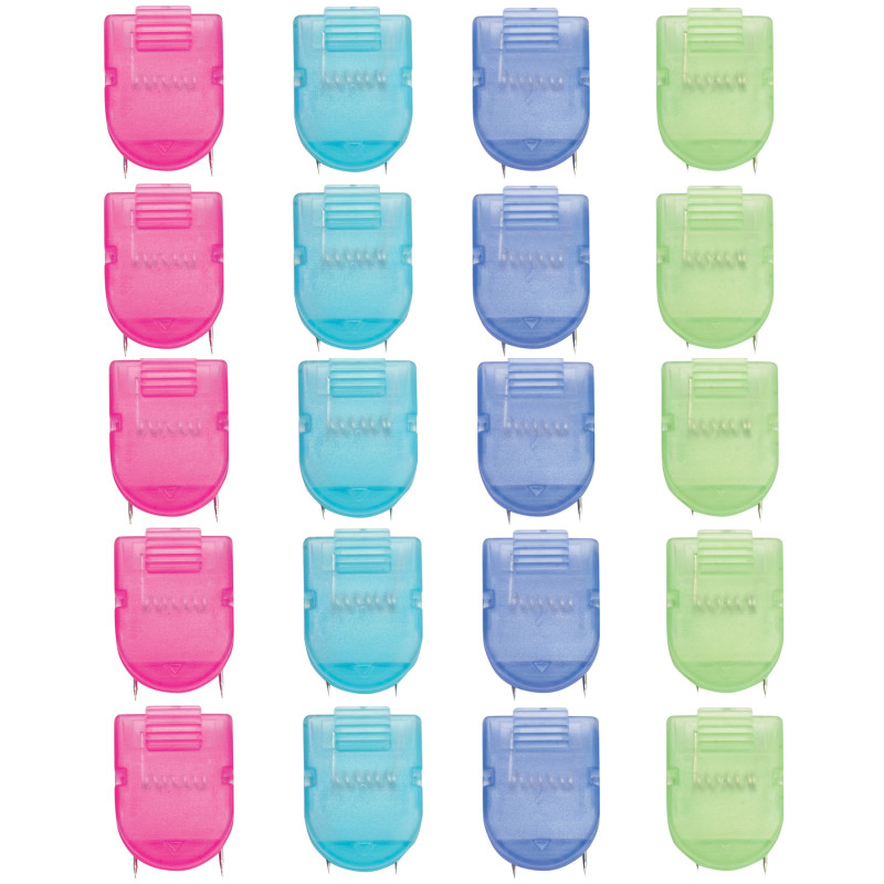 Wall+Clips+For+Fabric+Panels%2C+Cool+Colors%2C+40+Sheet+Capacity%2C+Pack+of+20