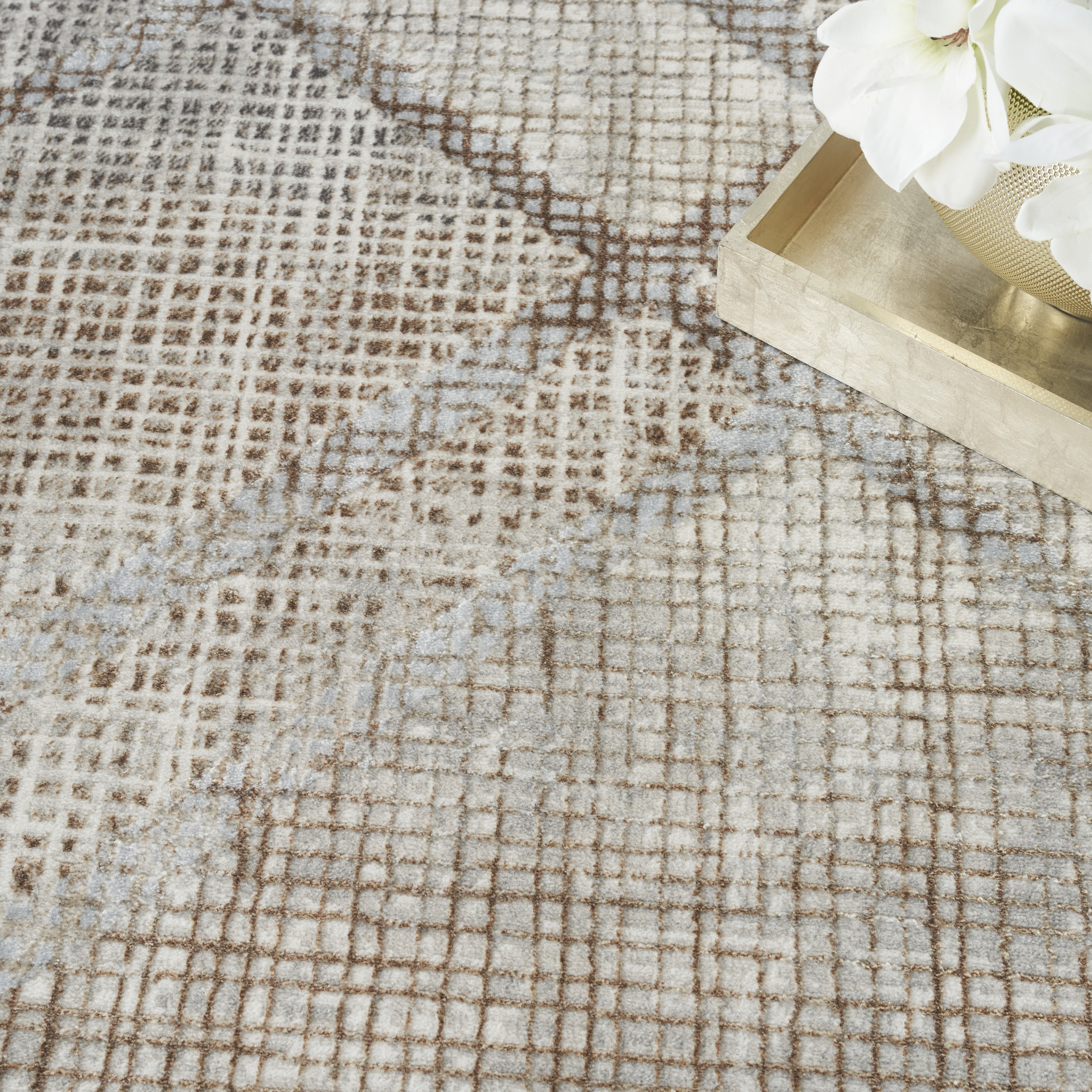 Nourison Sparkle 5'3" x 7'3" Grey Mocha Modern Indoor Rug