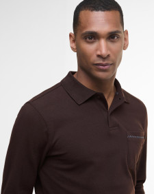 Furness Long-Sleeved Polo Shirt Dark Oak