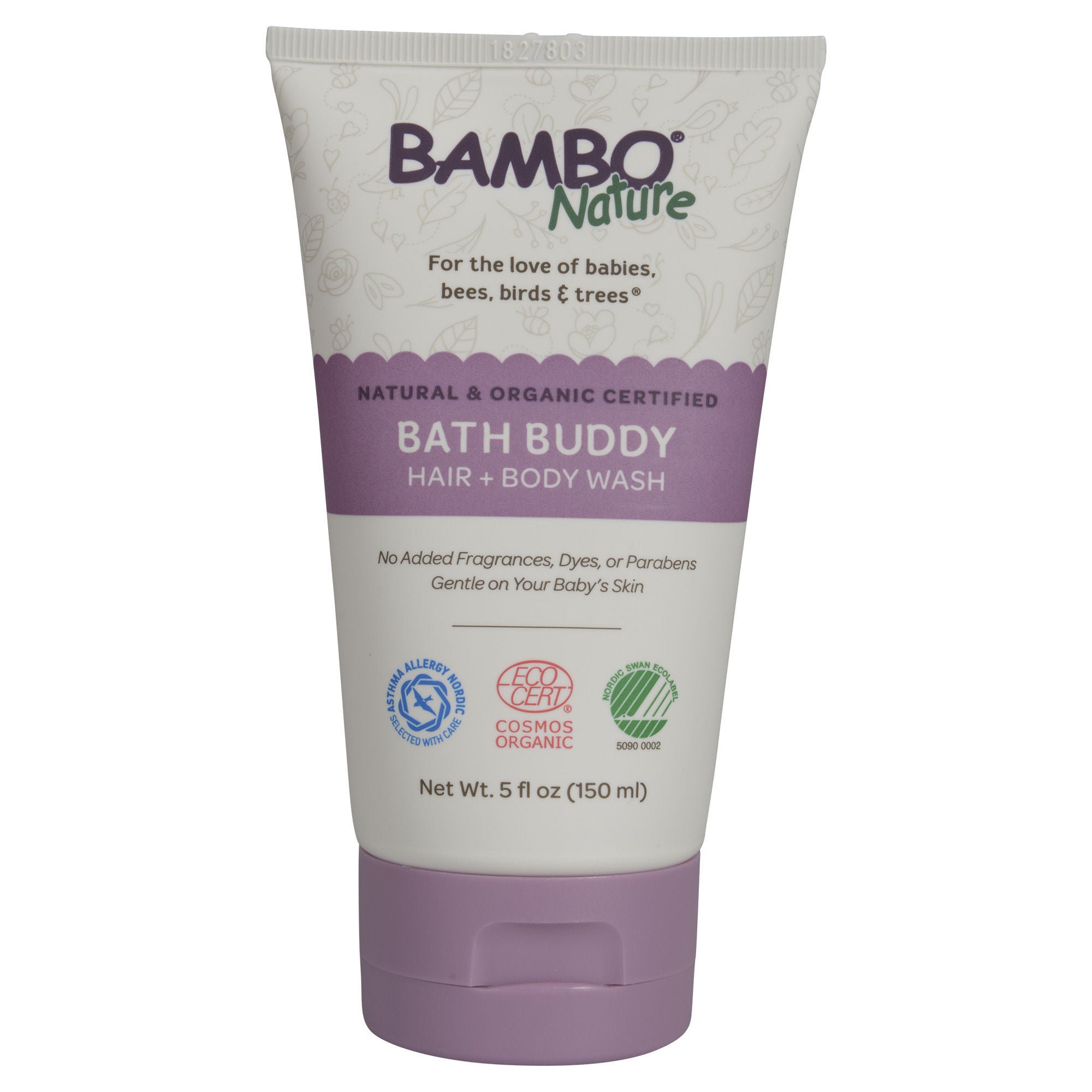 Bambo® Nature Bath Buddy Hair and Body Wash for Babies, Unscented, 5-ounce Tube