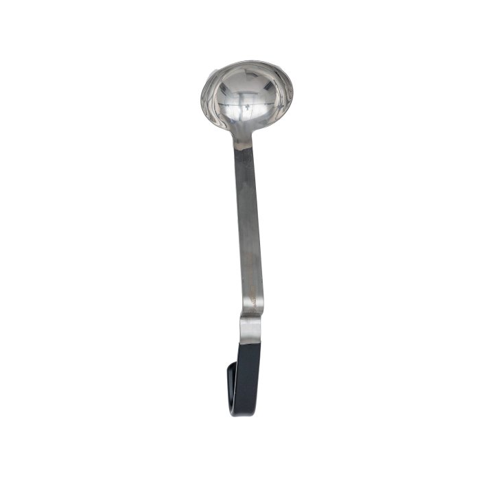 4-ounce stainless steel ladle with black Ergo Grip™ Kool-Touch® handle