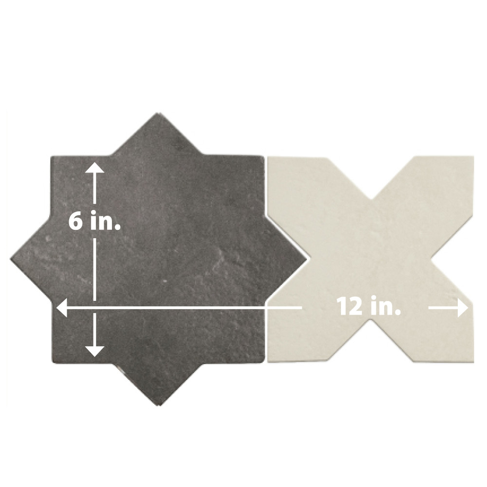 Istanbul Star Night with Day Cross 6 in. x 12 in. Porcelain Floor and Wall Tile