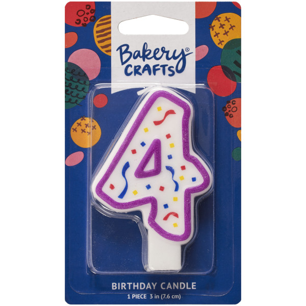 4 Party Purple Numeral Candles