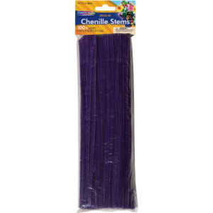 Regular Chenille Stems, Purple, 12 in x 4 mm, 100 Pieces