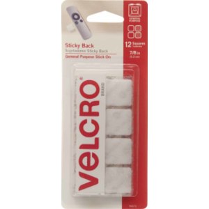 Original Sticky Back Squares, White, 7/8 in (2.2 cm), Pack of 12