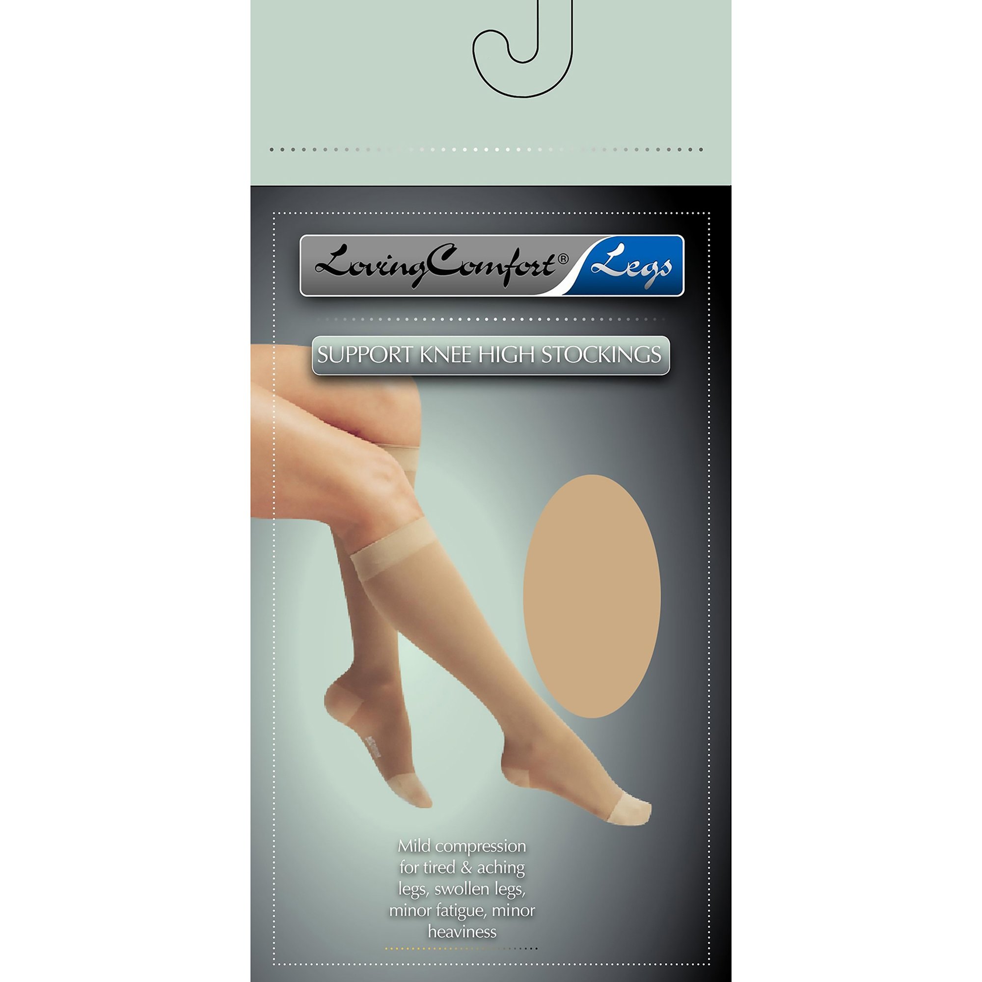 Loving Comfort Compression Knee-High Stockings, Large, Beige MK 696889