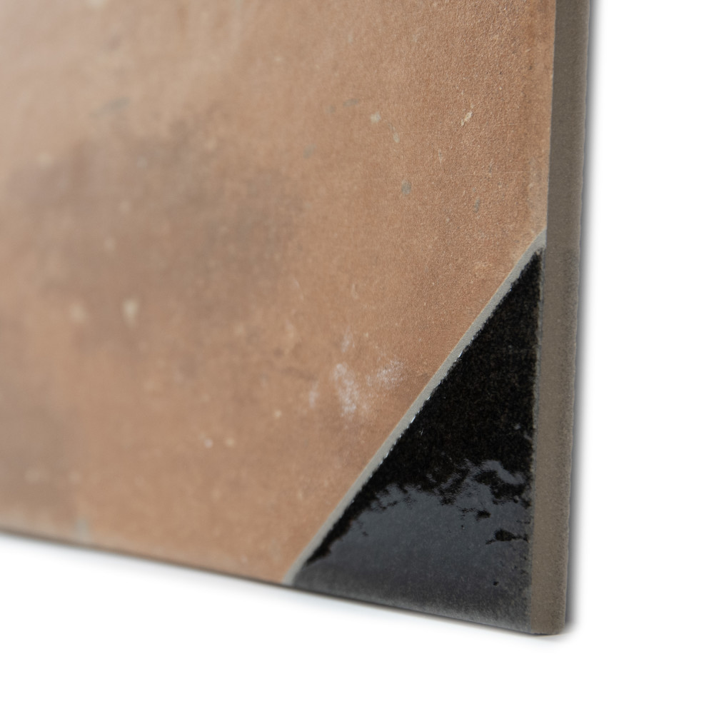 Kings Nonna with Black Corner 17-7/8 in. x 17-7/8 in. Porcelain Floor and Wall Tile