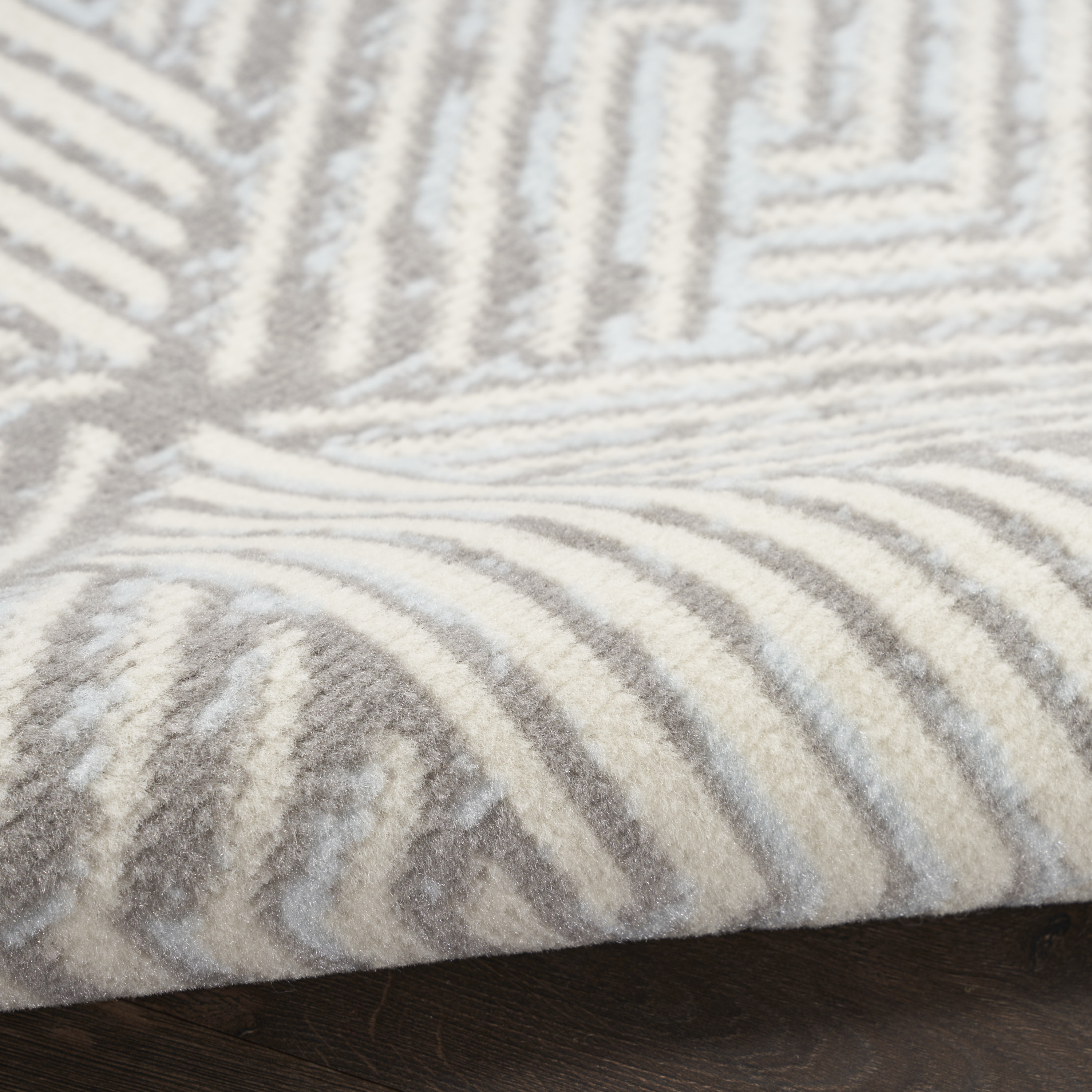 Nourison Grafix 5'3" x Round Grey Modern Indoor Rug