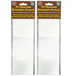 Ashley Productions&reg; Clear View Self-Adhesive Extra Small Name Plate Pocket 3-1/4" x 10-1/2", 25 Per Pack, 2 Packs ASH10401-2