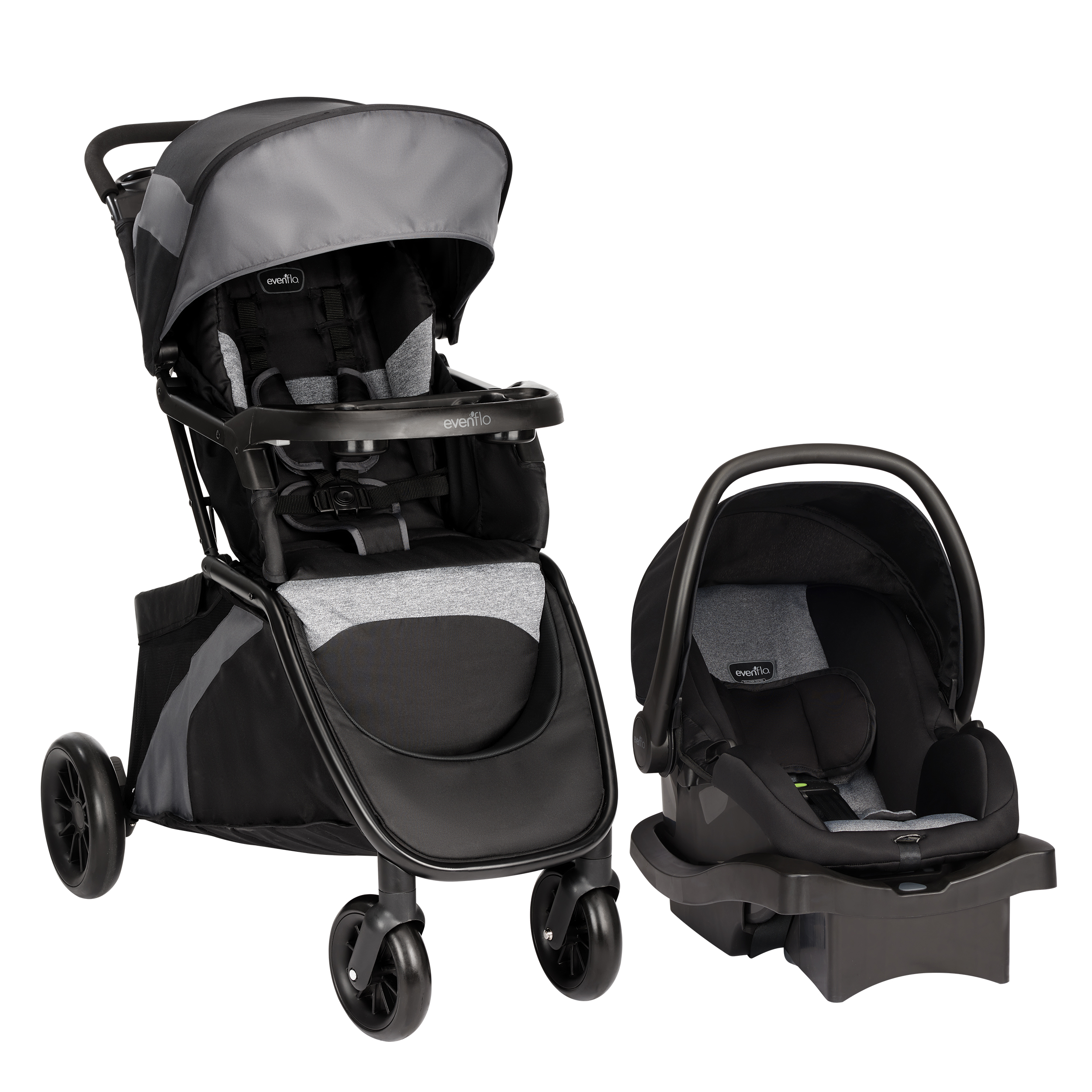 Evenflo Pivot Travel System Stroller, Two-Tone Casual Gray - Walmart ...